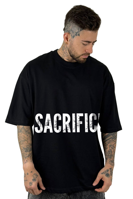 Oversize Negra Sacrifice Jesus Cruz Alto Gramaje