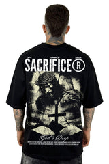 Oversize Negra Sacrifice Jesus Cruz Alto Gramaje