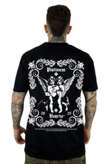 Camiseta Negra Platinum Hearts Alto Gramaje