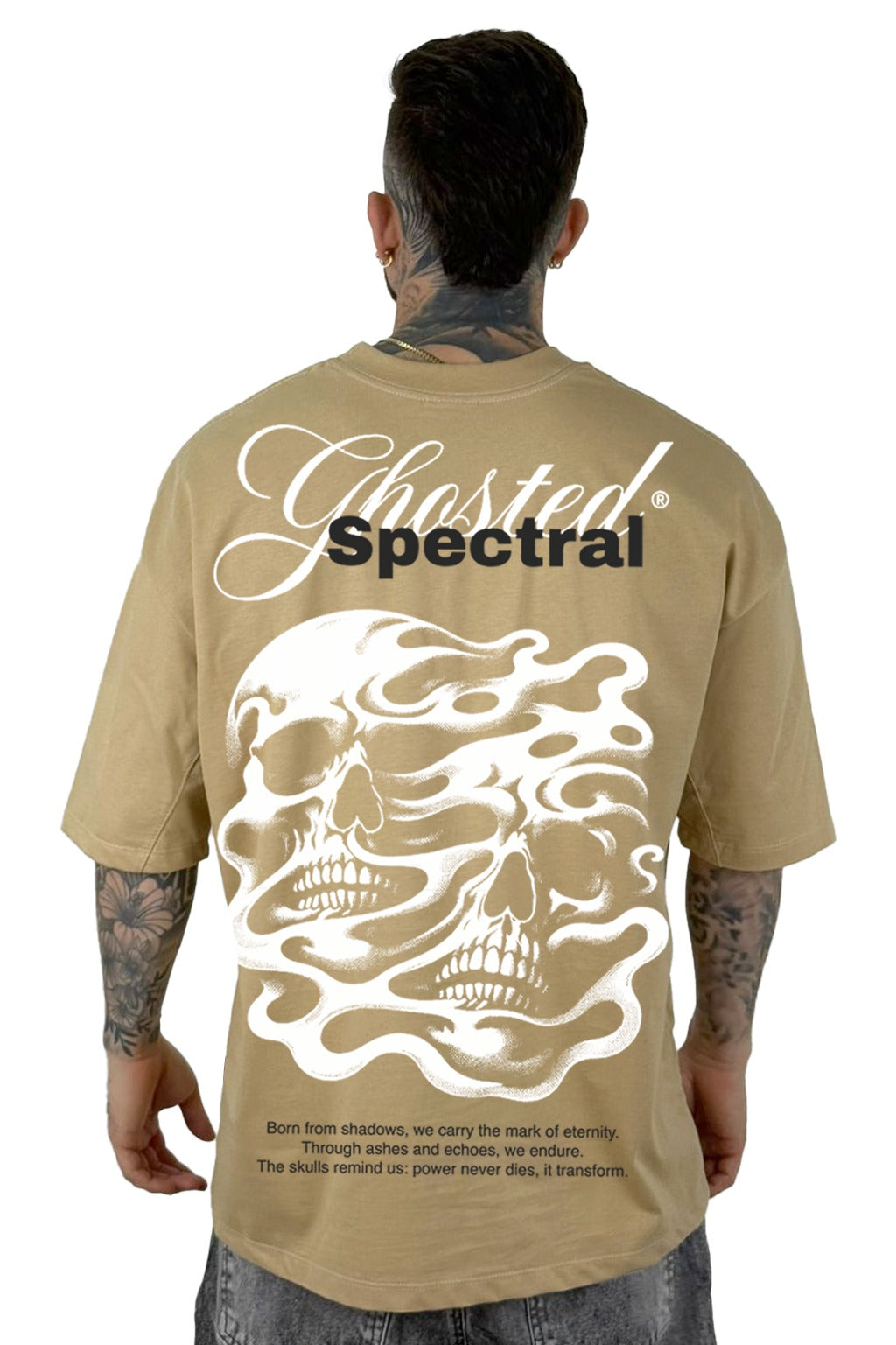 Oversize Crema Oscuro Ghosted Spectral Alto Gramaje
