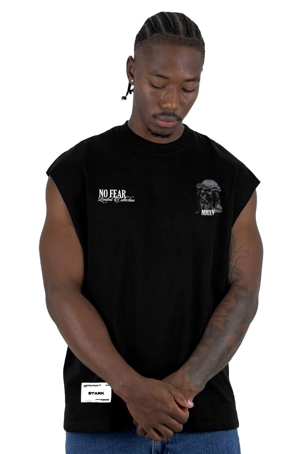 Camisilla Negra No Fear Jesus Alto Gramaje