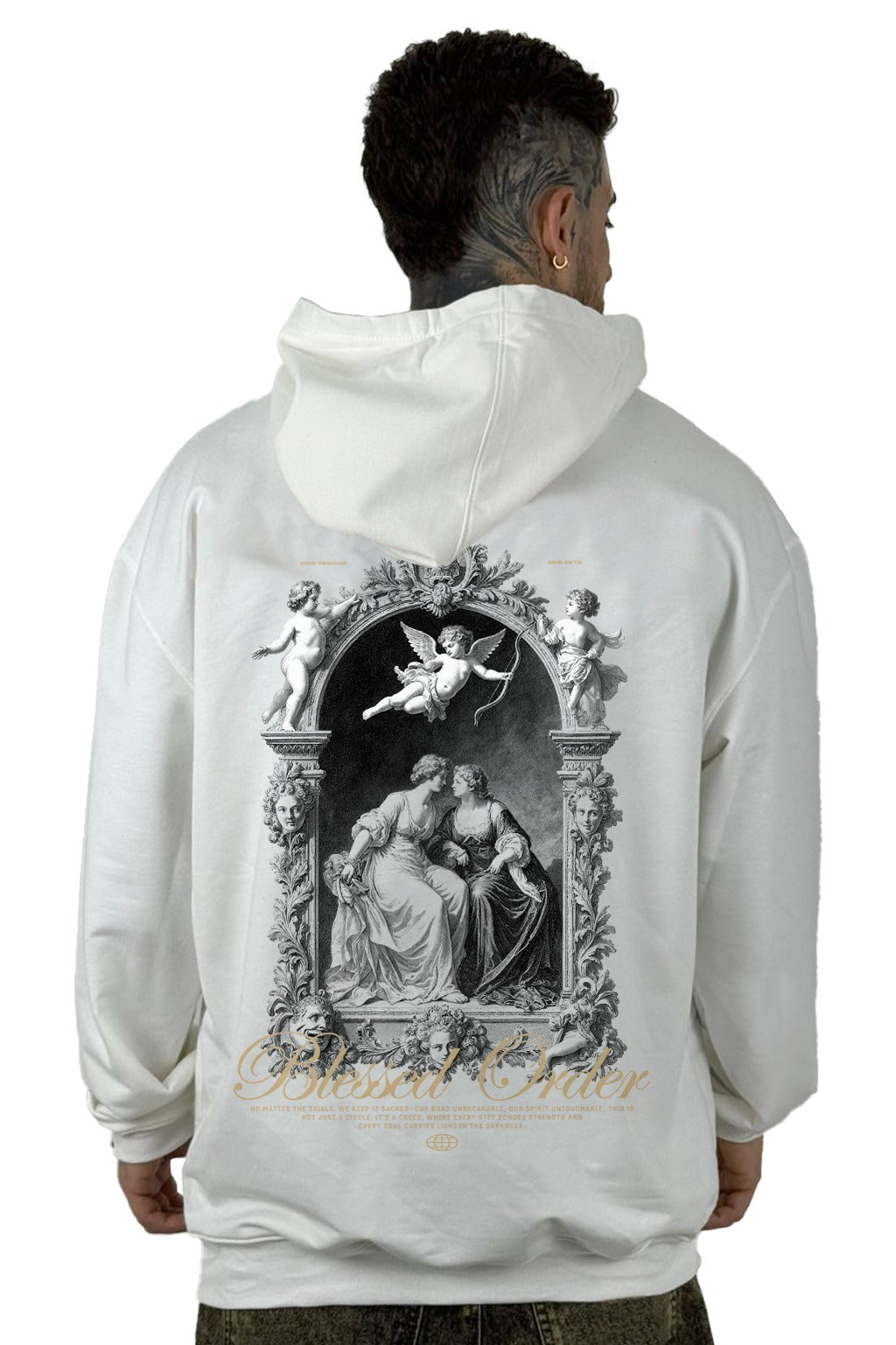 Buzo Capucha Color Crudo Blessed Order