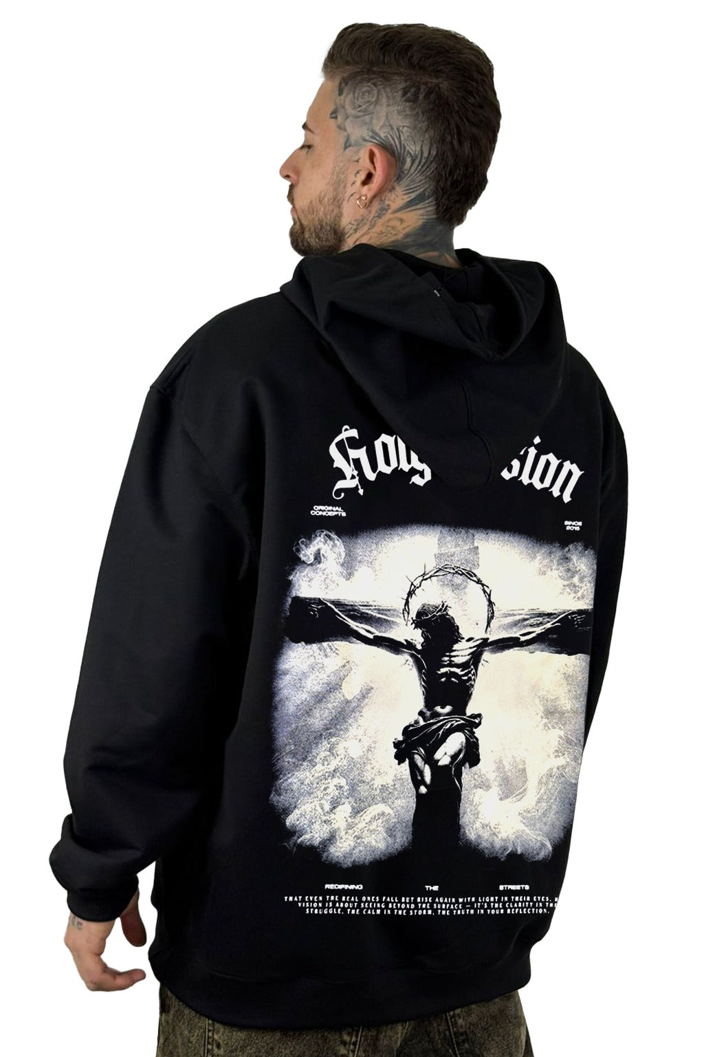 Buzo Capucha Negro Holy Vision