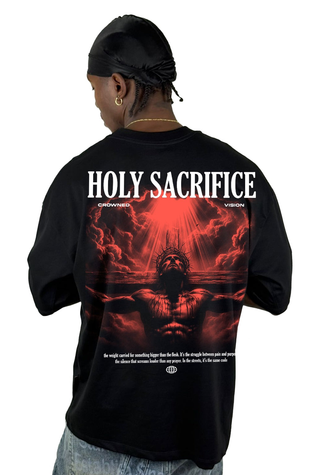 Oversize Negra Holy Sacrifice Alto Gramaje