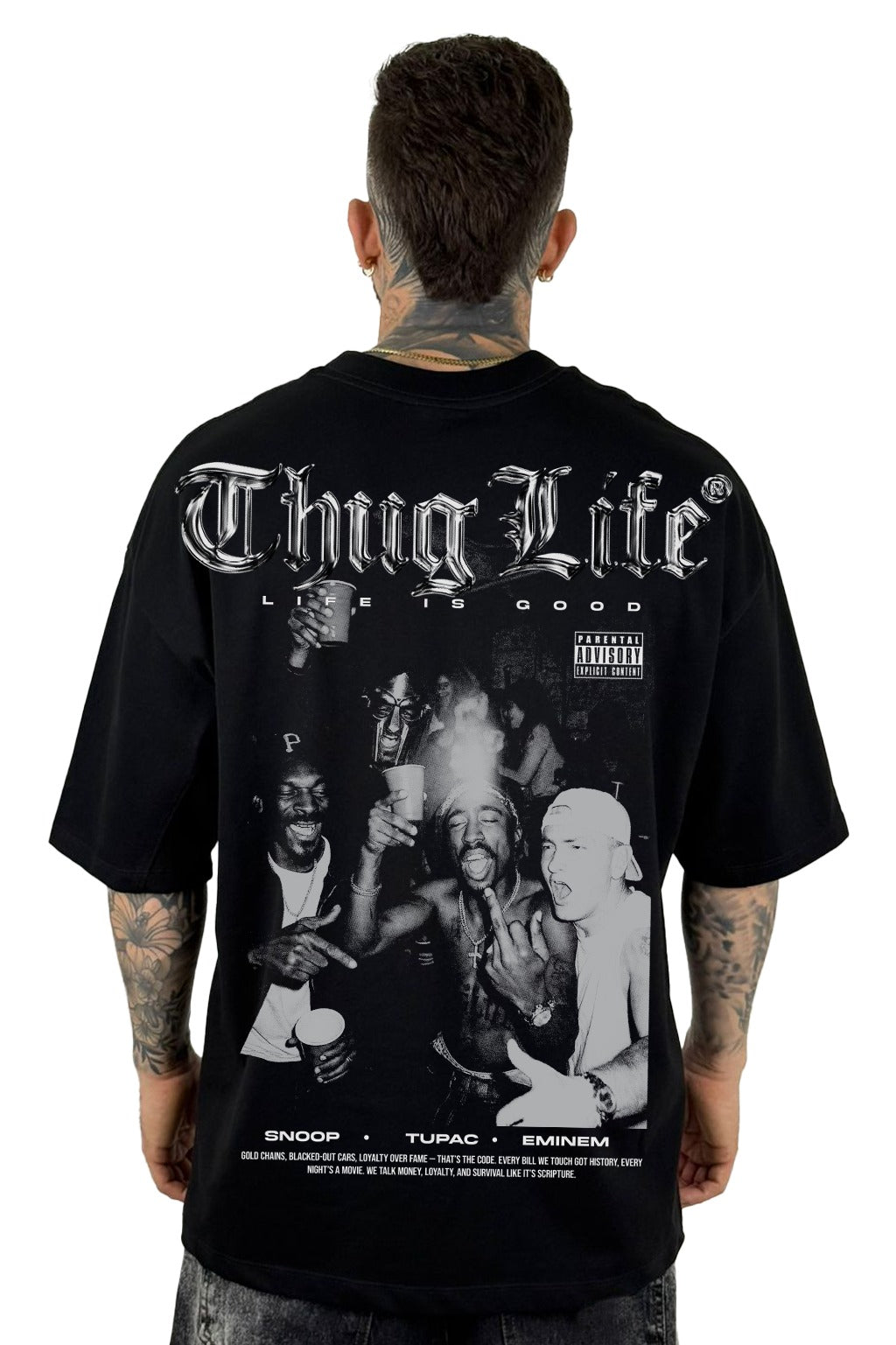 Oversize Negra Thung Life Alto Gramaje