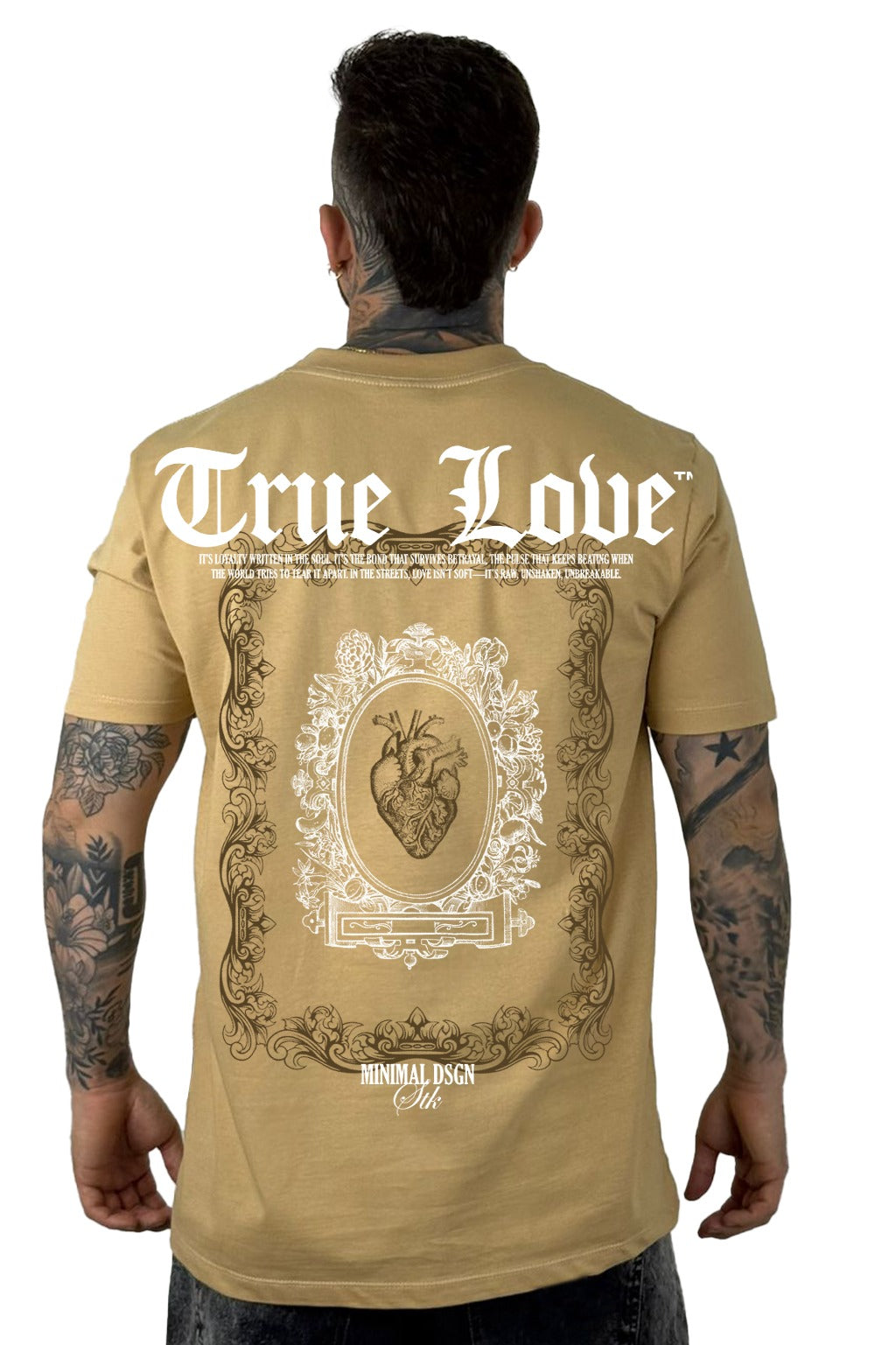 Camiseta Beige True Love Alto Gramaje