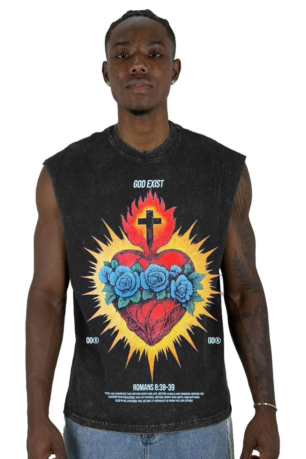 Camisilla sky Negra God Exist