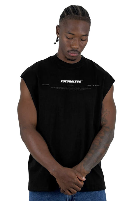 Camisilla Negra Futureless alto gramaje