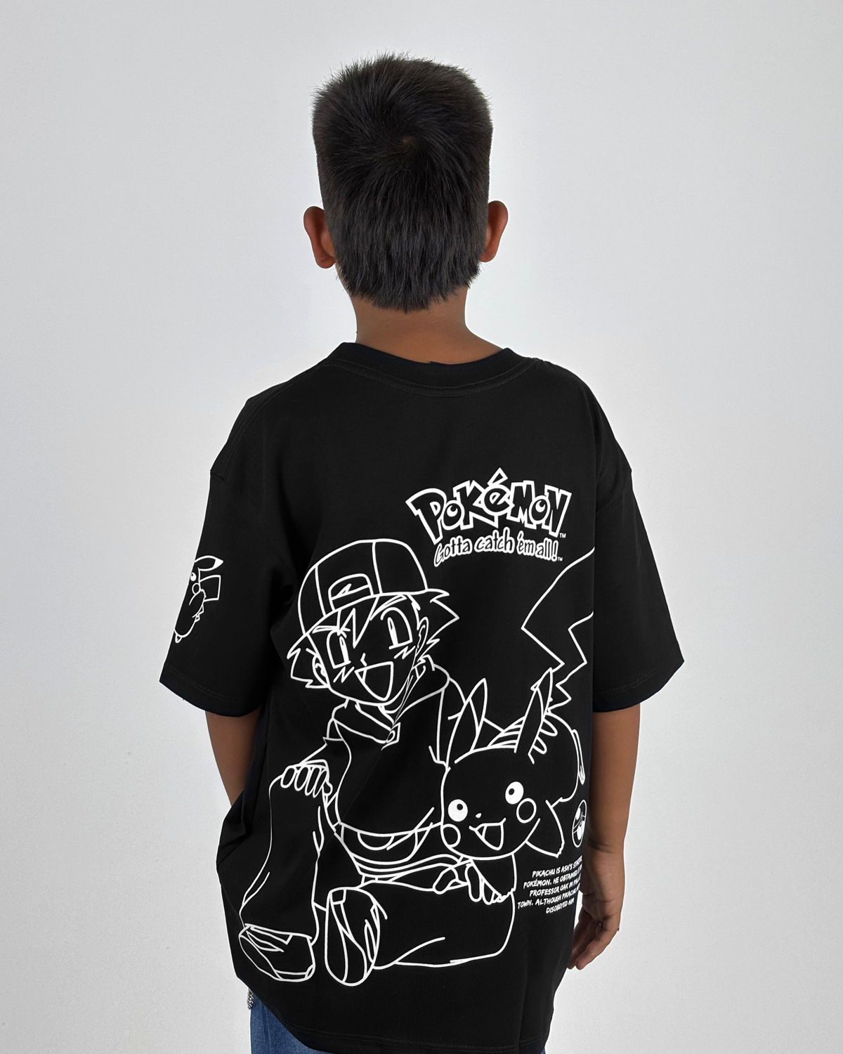 Oversize Negro Niño Pokemon  Alto Gramaje