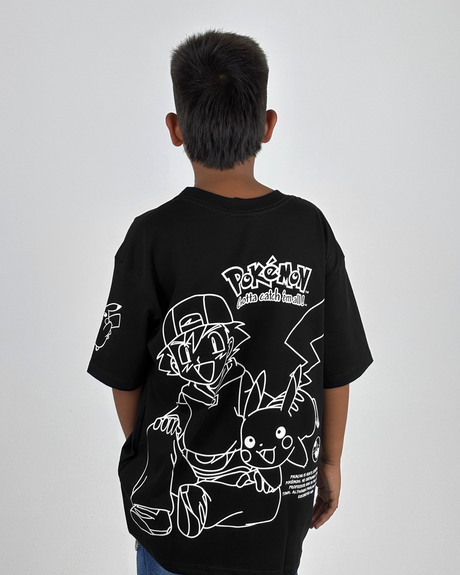 Oversize Negro Niño Pokemon  Alto Gramaje