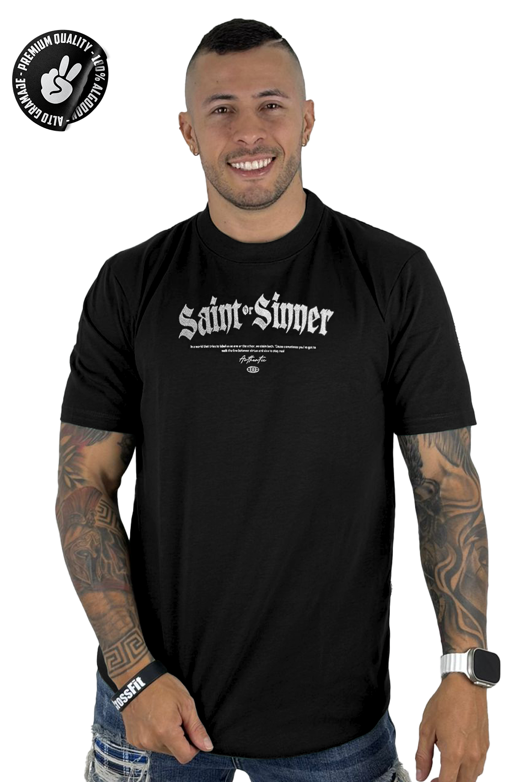 Camiseta negra Saint Sinner Alto Gramaje