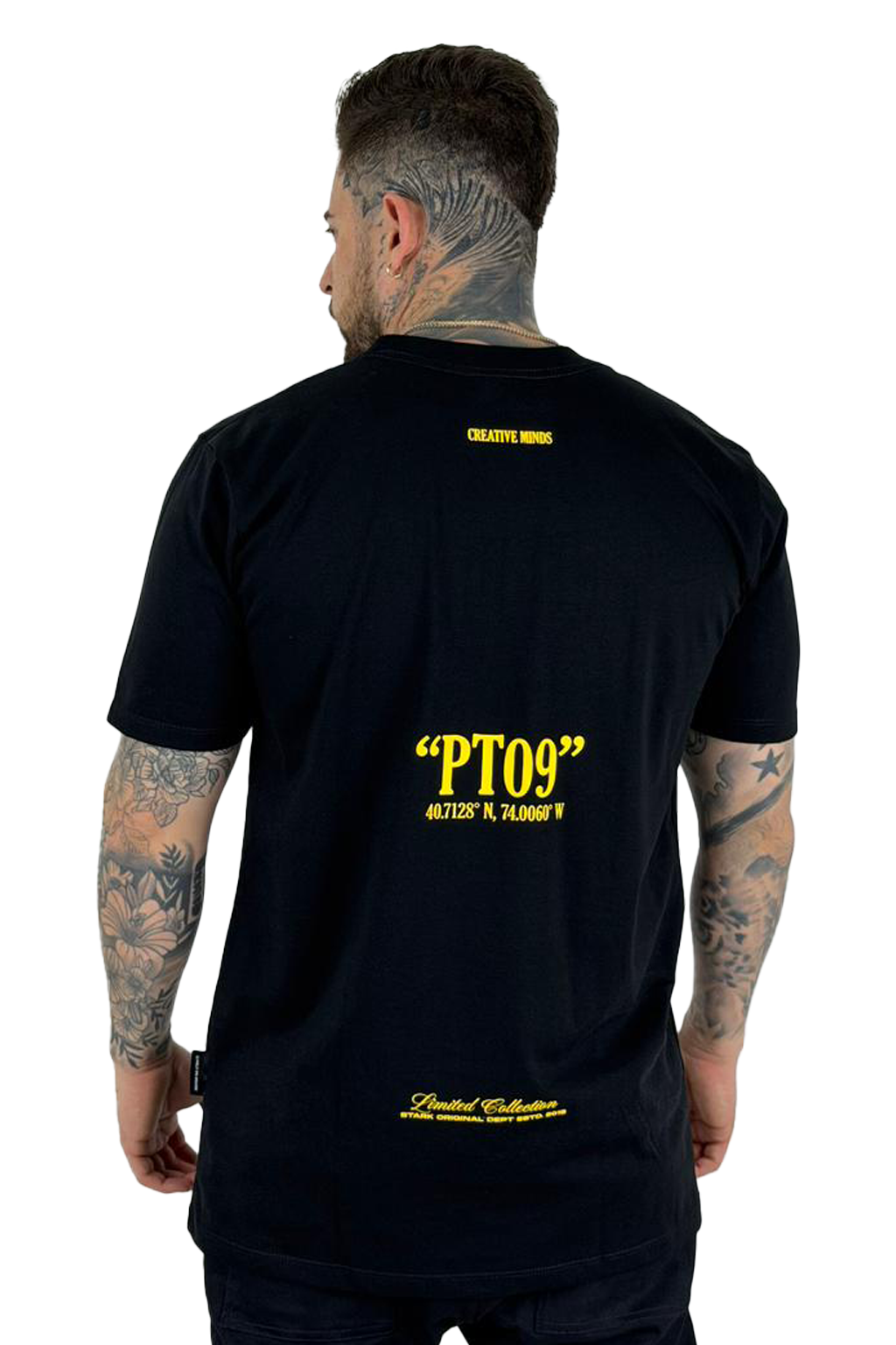 Camiseta Negra Silver Cross Cruz alto gramaje