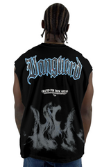 Camisilla Negra Vanguard Con Cristales Alto Gramaje