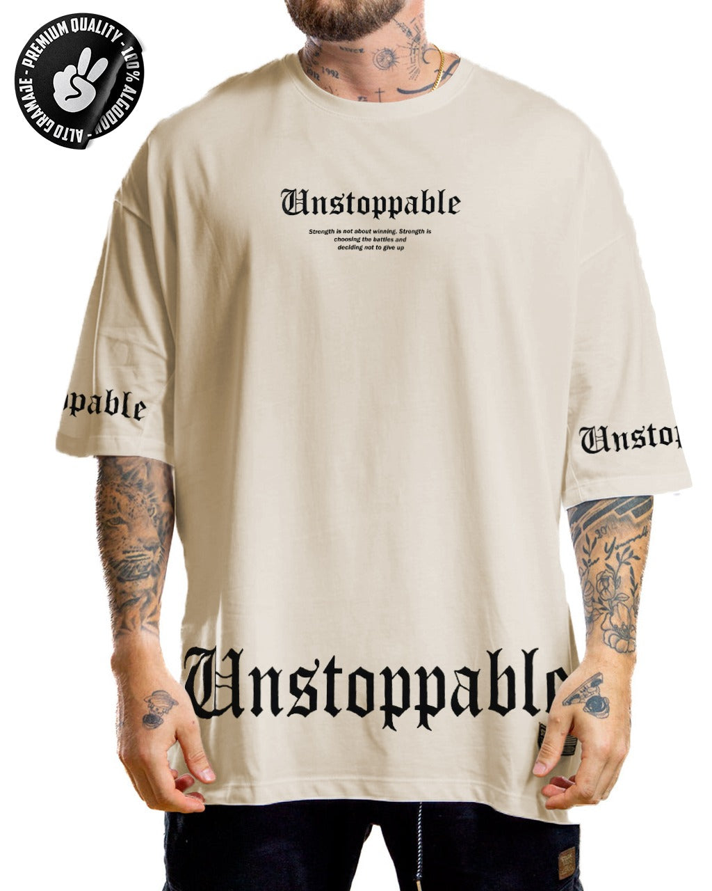 OVERSIZE ALTO GRAMAJE UNSTOPPABLE BEIGE