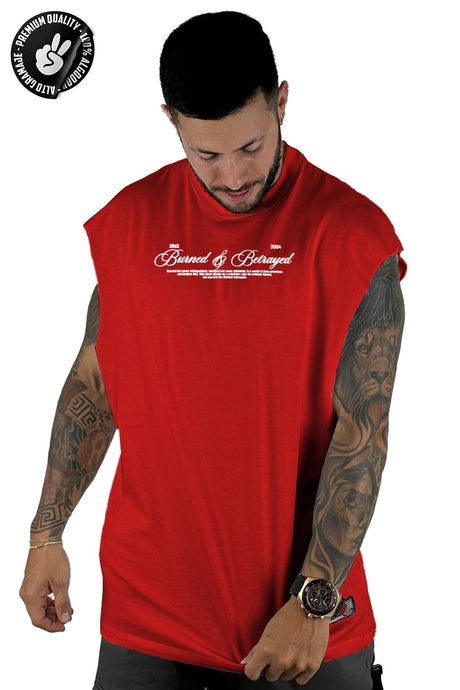 Camisilla rojo burned alto gramaje