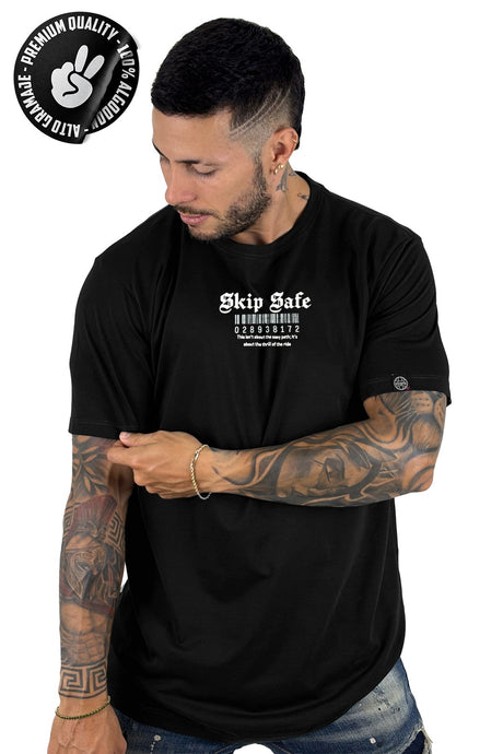 Camiseta negra skin face Alto Gramaje