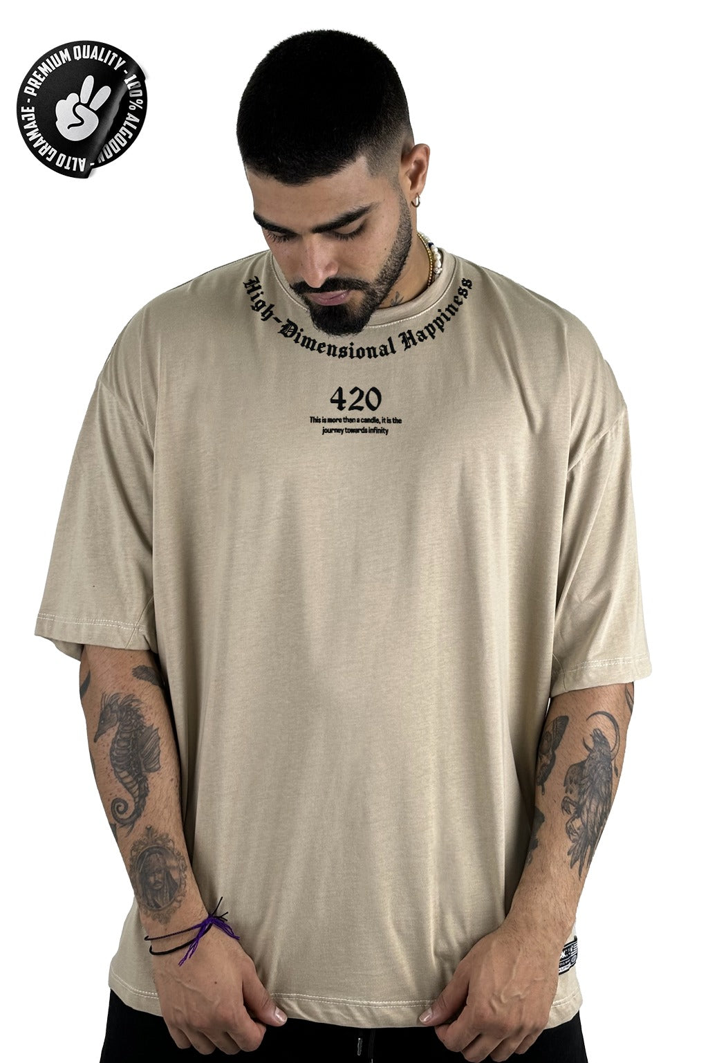 Oversize beige 420 dimensional Alto Gramaje