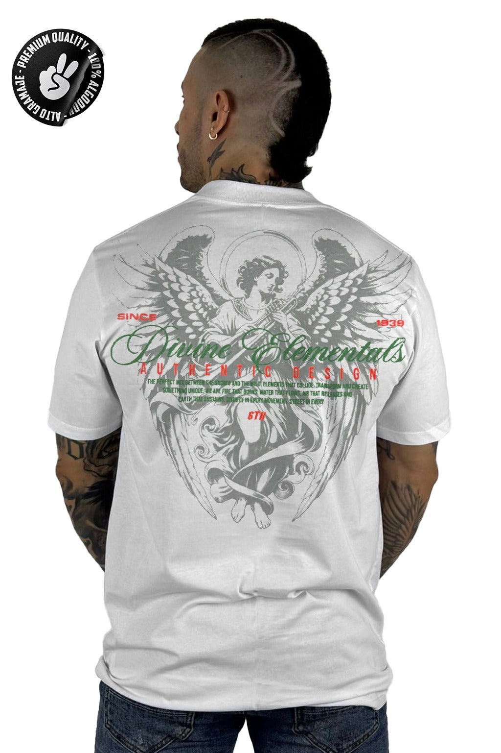 Camiseta Blanca Divine Elementals alto gramaje