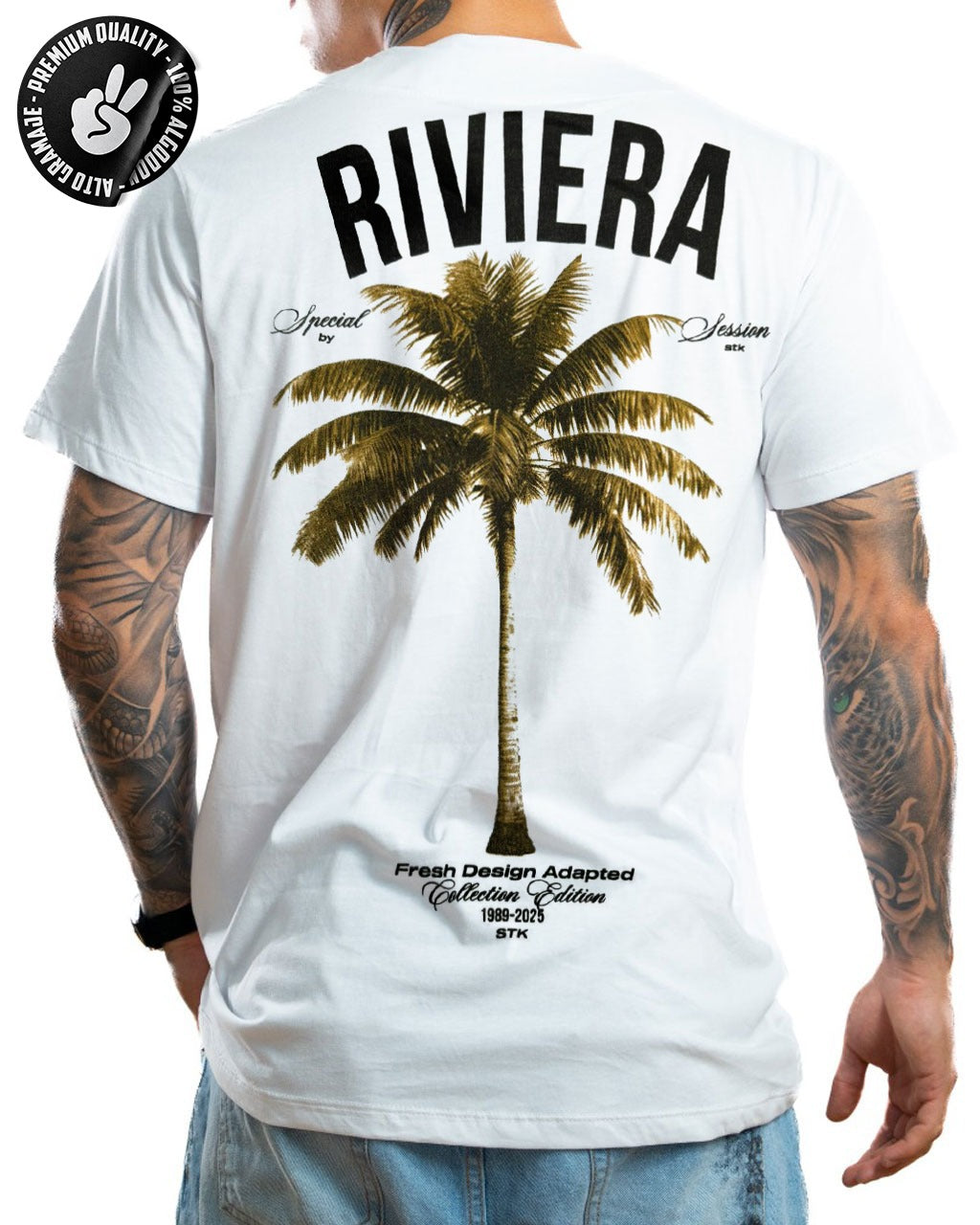 Camiseta alto gramaje blanco riviera