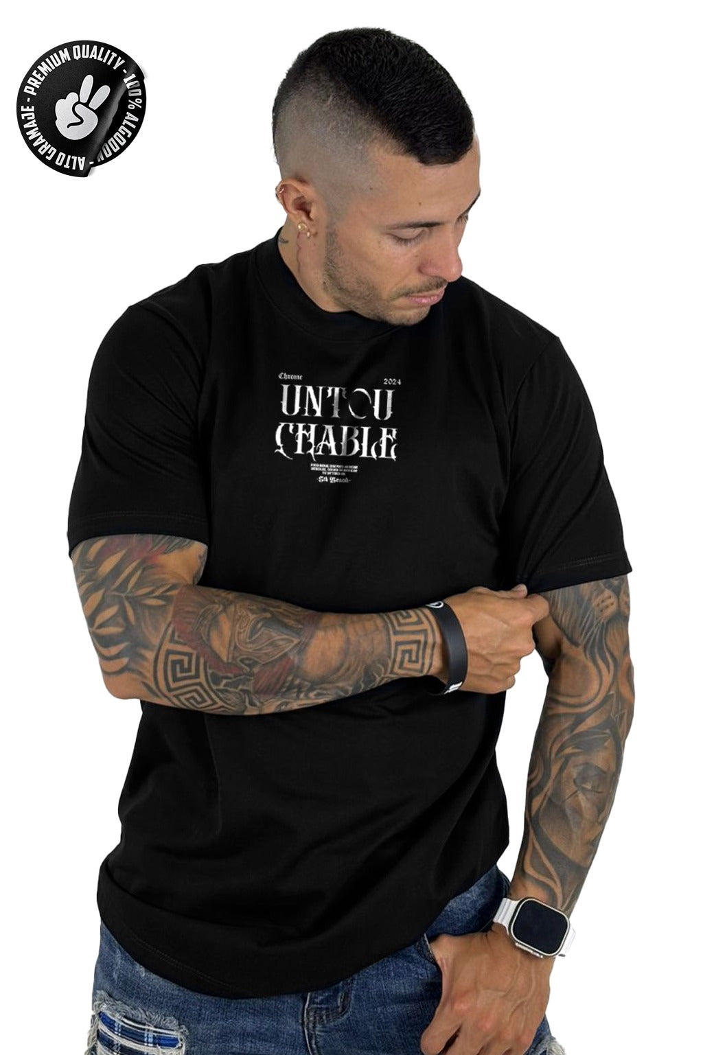 Camiseta alto gramaje negro untouchable