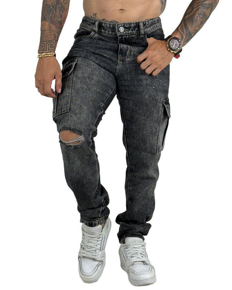 Jean regular sky gris motortool cargo