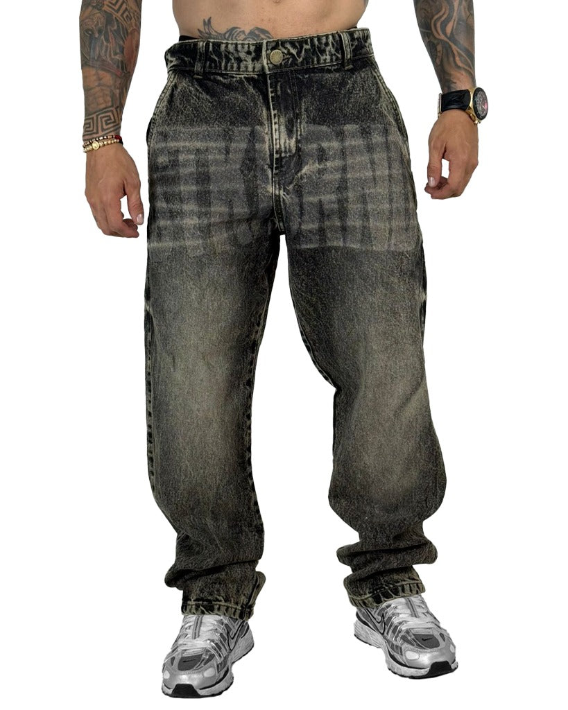 NO MASS PROD WAXED DENIM BAGGY SHORTS no prod mass Ultra 008GLM 0