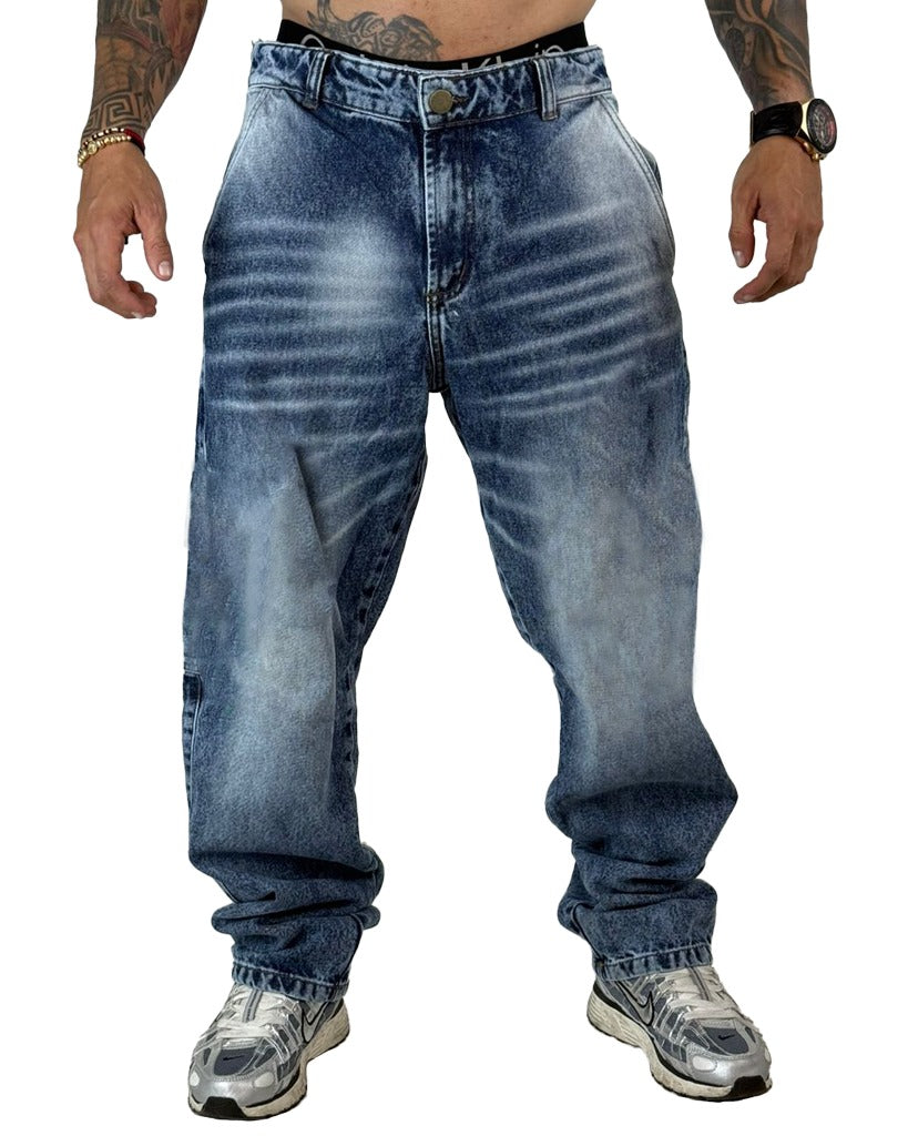 Jean Baggy  Clasico azul Big sky Blanco 0018