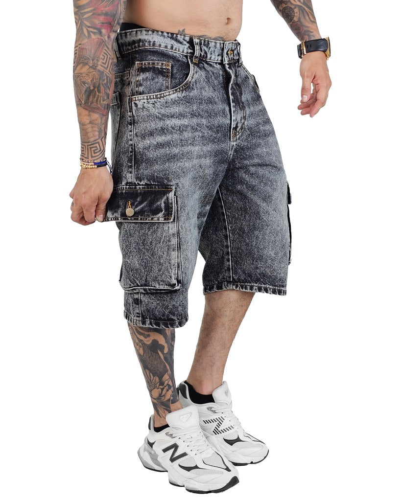 Bermuda Negro Verdoso Cargo 0010-2