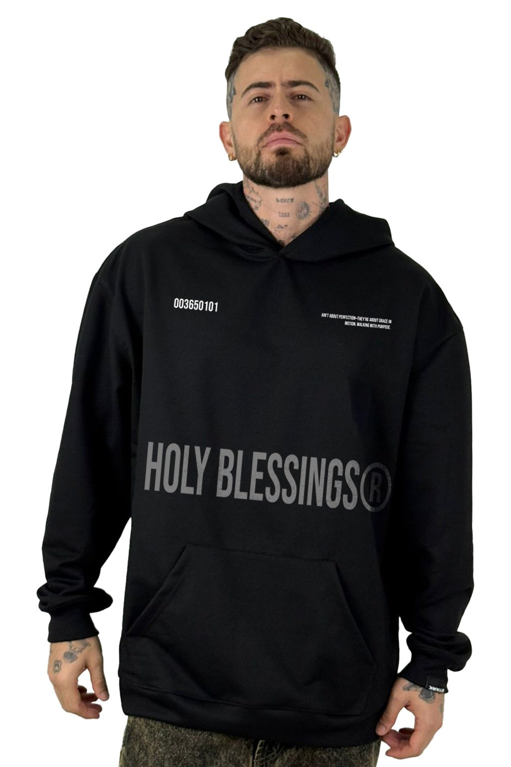 Buzo Capucha Negro Holy Blessings