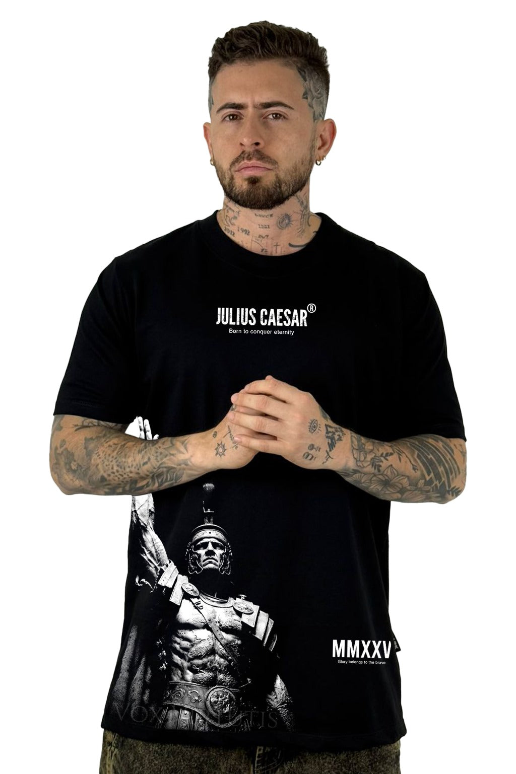 Camiseta Negra JULIUS CAESAR alto gramaje