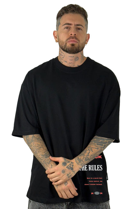 Oversize Negra Fuck The RULES alto gramaje