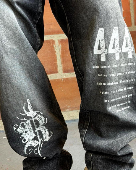 Jean Baggy negro bigotes stamp 444