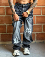 Jean Baggy negro bigotes stamp 444