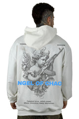 Buzo Capucha Color Crudo Angel Of Chaos 111