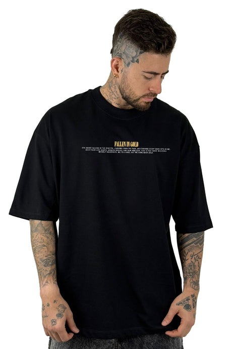 Oversize Negra Fallen in Gold alto gramaje