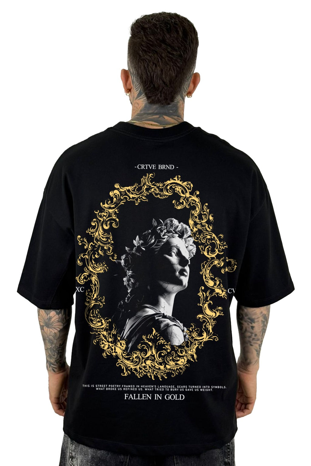 Oversize Negra Fallen in Gold alto gramaje