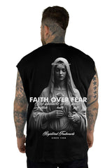Camisilla Negra Faith Over Fear Virgen