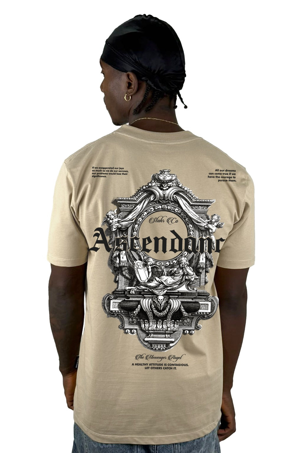 Camiseta  Beige Ascendance alto gramaje