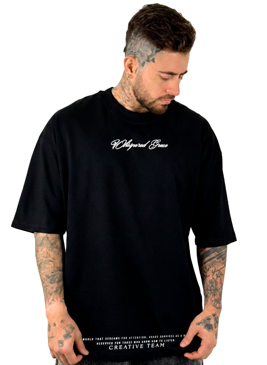 Oversize Negra Whispered Grace Sacred