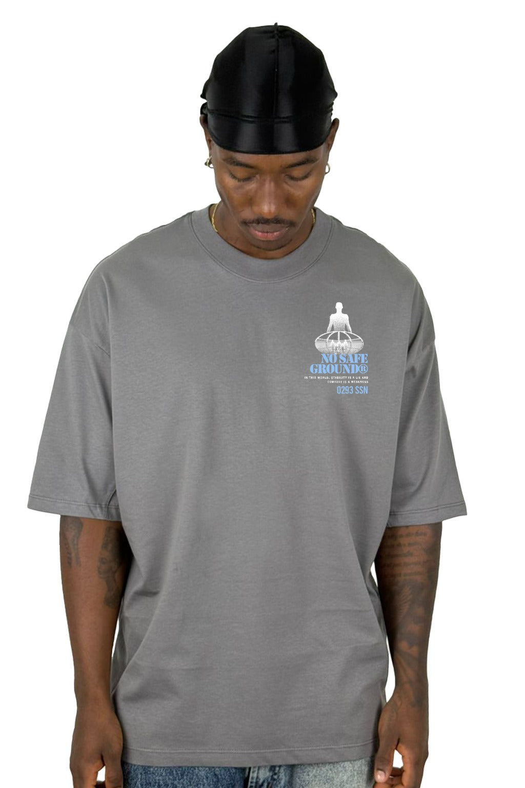 Oversize Gris Oscuro No Safe Ground Alto Gramaje