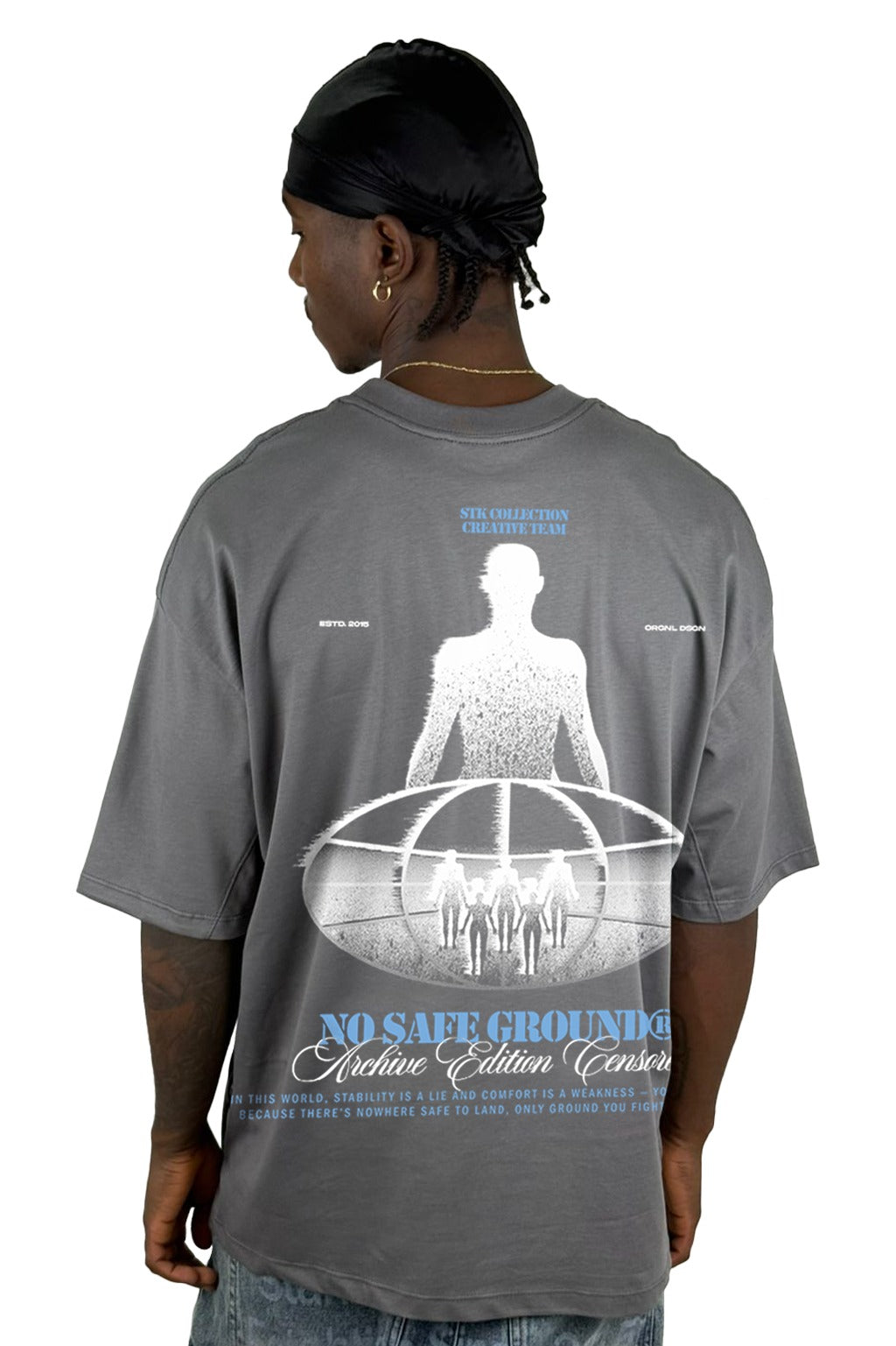 Oversize Gris Oscuro No Safe Ground Alto Gramaje