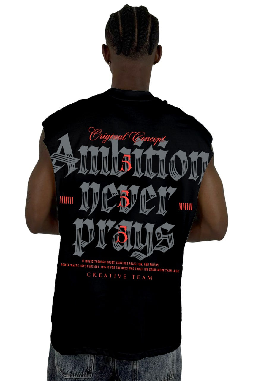 Camisilla Negra Ambition Never Prays 555 Alto Gramaje