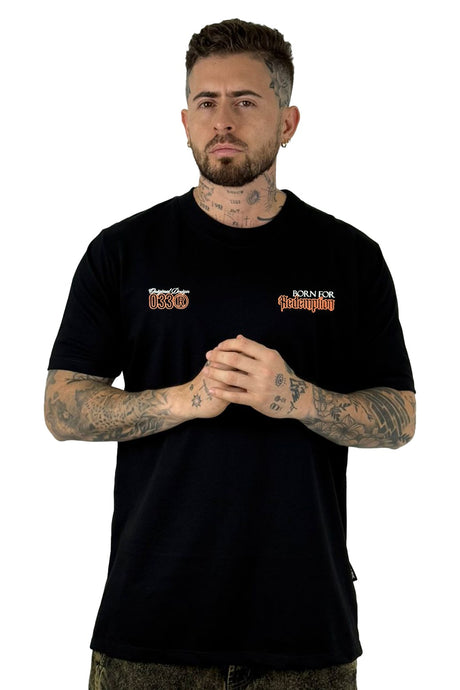 Camiseta Negra Born For Redemption Alto Gramaje