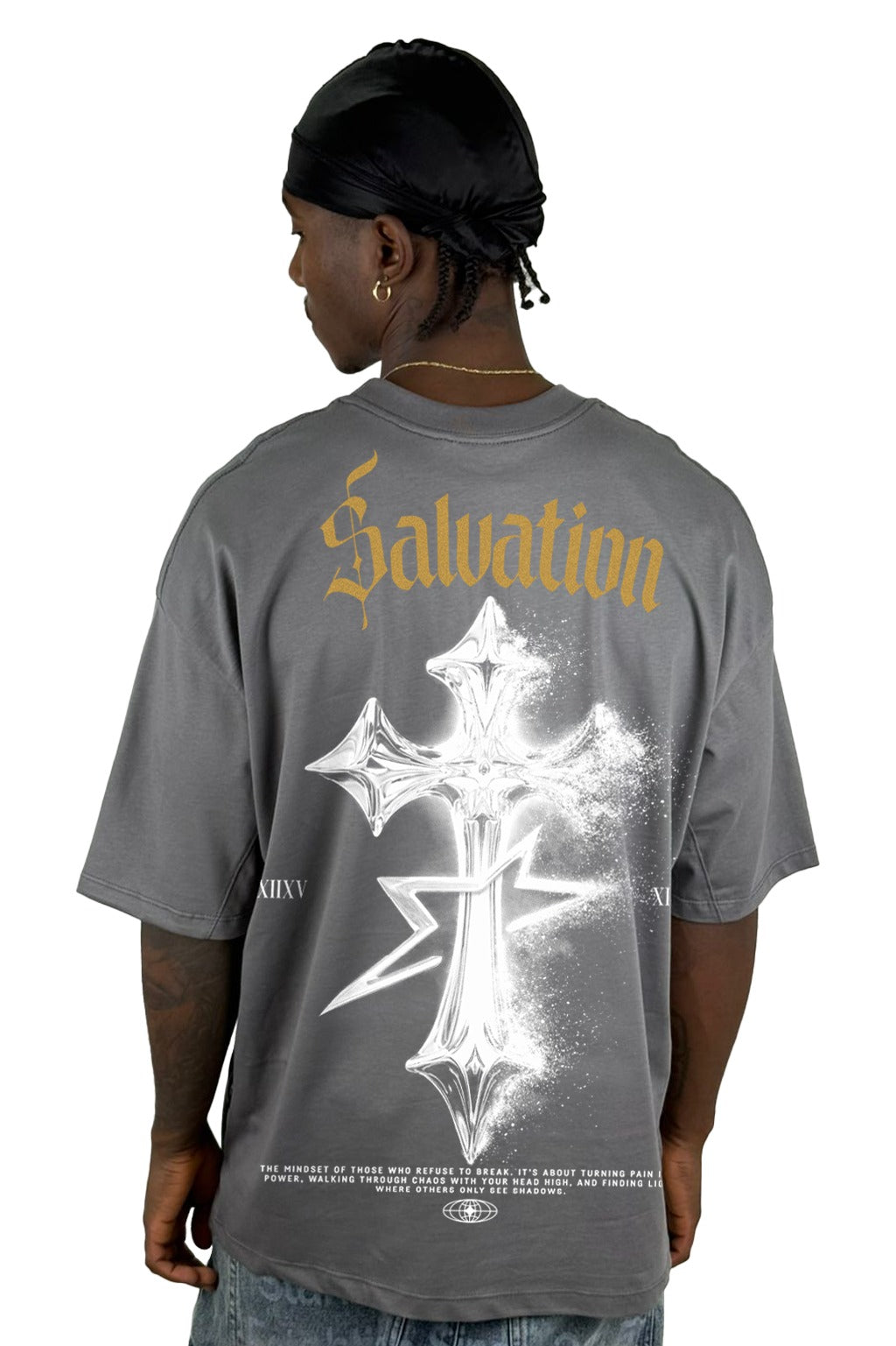 Oversize Gris Salvation Cruz Alto Gramaje