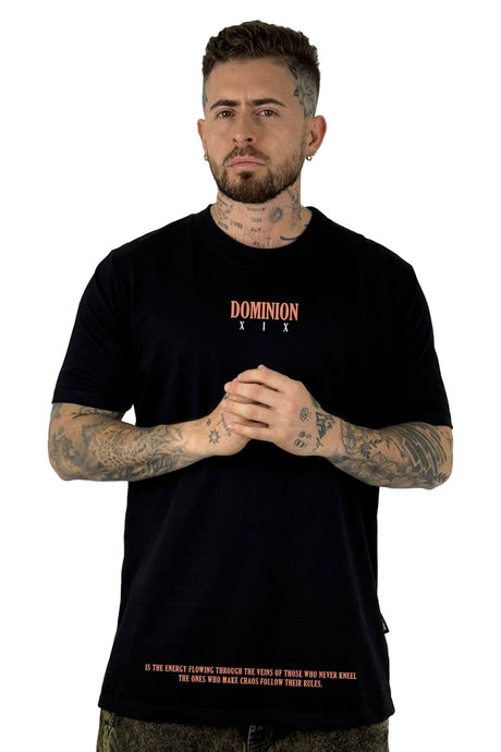 Camiseta Negra Dominion Corona Alto Gramaje