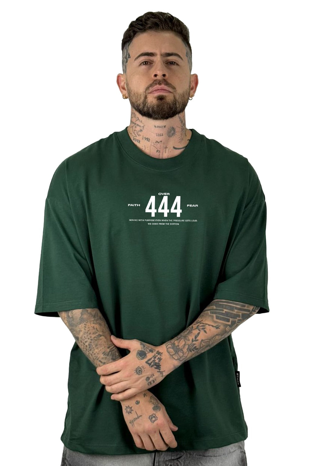 Oversize Verde 444 Faith Over Fear Alto Gramaje