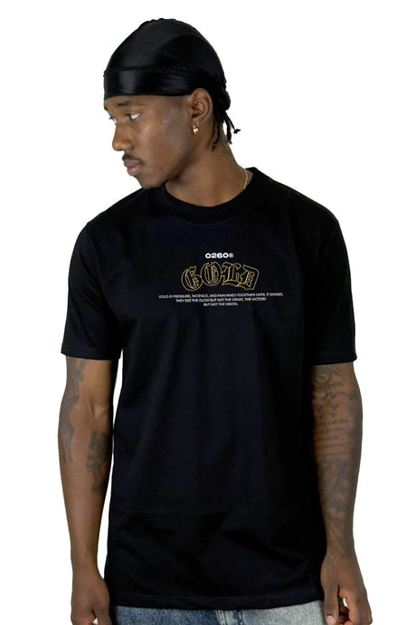 Camiseta Negra Gold Angel Alto Gramaje
