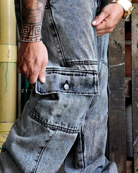 Jean baggy Negro 3 Cortes Cargo 2602