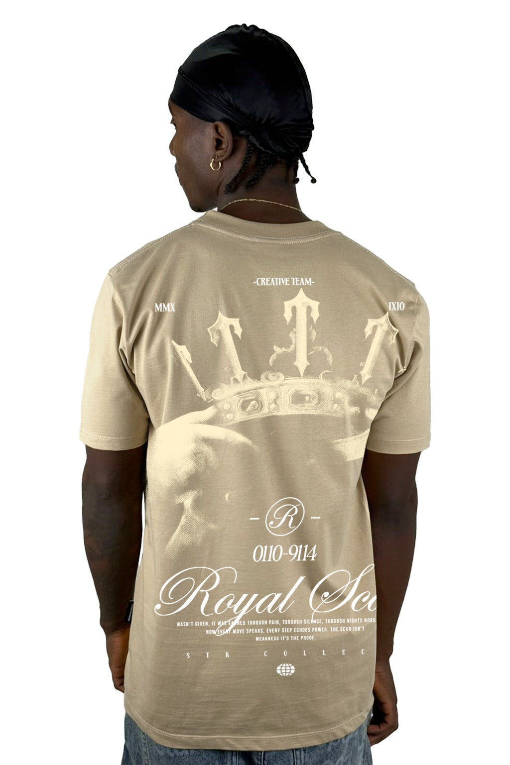 Camiseta beige claro Royal Scar Alto Gramaje