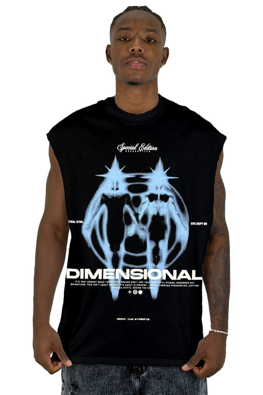 Camisilla Negra Dimensional Alto Gramaje